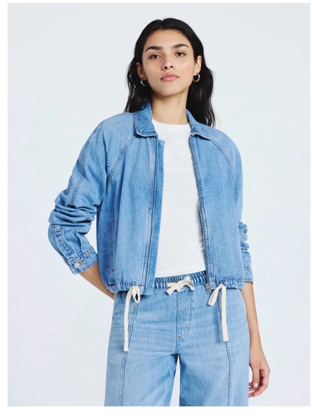 Scoop Women’s Denim Bomber Jacket Medium Weight